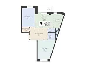 3-к квартира, вторичка, 81м2, 16/22 этаж