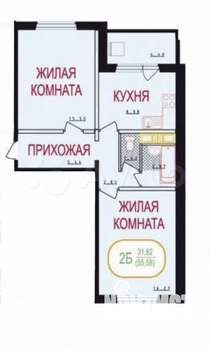 2-к квартира, вторичка, 55м2, 1/8 этаж