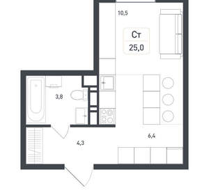 Студия квартира, вторичка, 25м2, 7/8 этаж