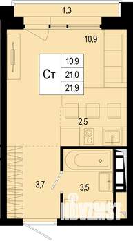 Студия квартира, вторичка, 21м2, 4/8 этаж