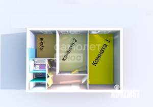 2-к квартира, вторичка, 47м2, 1/9 этаж