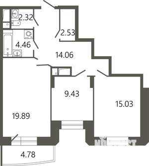 2-к квартира, вторичка, 69м2, 4/17 этаж