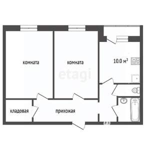 2-к квартира, вторичка, 58м2, 15/17 этаж