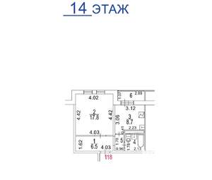 1-к квартира, вторичка, 38м2, 14/18 этаж