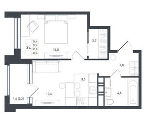 2-к квартира, вторичка, 41м2, 7/8 этаж
