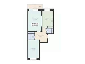 2-к квартира, строящийся дом, 66м2, 10/22 этаж