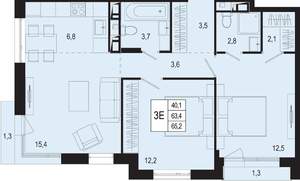 3-к квартира, вторичка, 63м2, 6/8 этаж