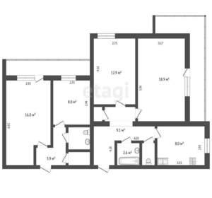 3-к квартира, вторичка, 67м2, 9/15 этаж