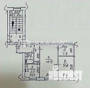 2-к квартира, вторичка, 45м2, 2/2 этаж
