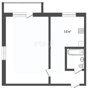 1-к квартира, вторичка, 31м2, 4/5 этаж