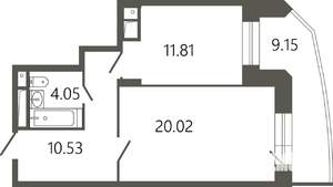 1-к квартира, вторичка, 49м2, 17/17 этаж