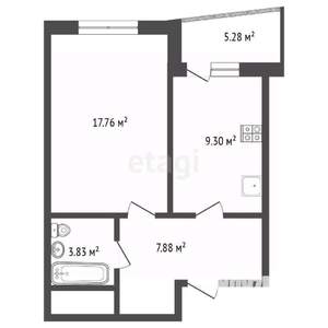 1-к квартира, вторичка, 38м2, 11/12 этаж