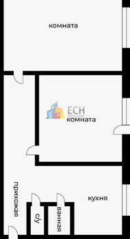 2-к квартира, вторичка, 40м2, 1/5 этаж