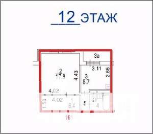 Студия квартира, вторичка, 38м2, 1/18 этаж