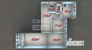 3-к квартира, вторичка, 79м2, 16/17 этаж