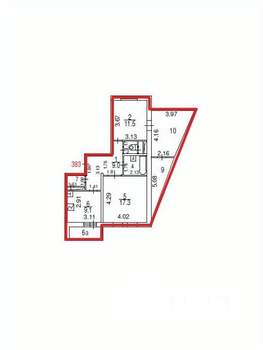 Студия квартира, вторичка, 54м2, 1/18 этаж