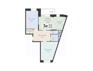 3-к квартира, вторичка, 81м2, 20/22 этаж
