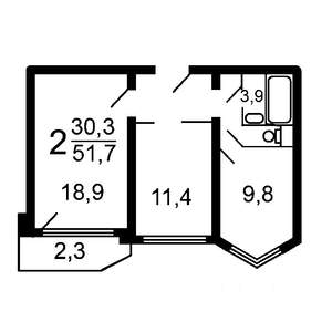 2-к квартира, вторичка, 55м2, 5/17 этаж