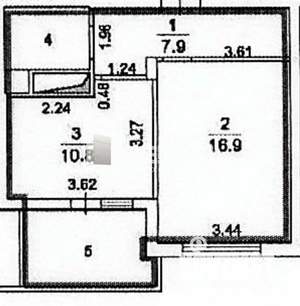 1-к квартира, вторичка, 39м2, 5/14 этаж