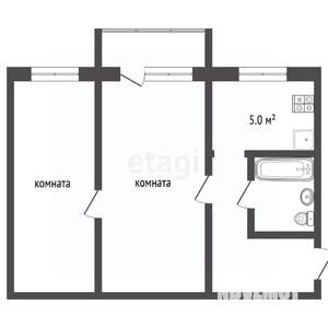 2-к квартира, вторичка, 43м2, 2/4 этаж