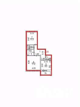 Студия квартира, вторичка, 54м2, 1/18 этаж