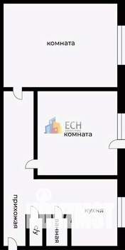 2-к квартира, вторичка, 40м2, 1/5 этаж