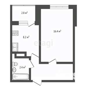 1-к квартира, вторичка, 35м2, 13/15 этаж
