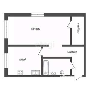 1-к квартира, вторичка, 32м2, 5/5 этаж