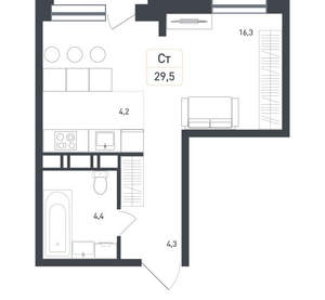 Студия квартира, вторичка, 30м2, 5/8 этаж