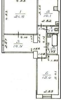 3-к квартира, вторичка, 67м2, 2/4 этаж