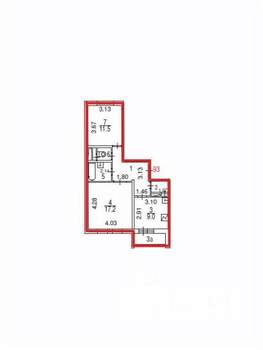 Студия квартира, вторичка, 54м2, 1/18 этаж