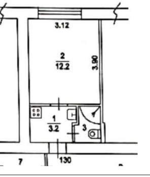 1-к квартира, вторичка, 17м2, 3/5 этаж