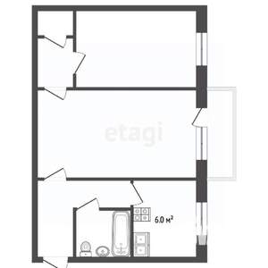 2-к квартира, вторичка, 45м2, 2/5 этаж