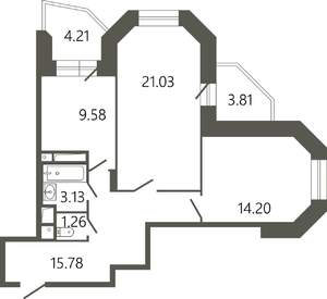 2-к квартира, вторичка, 69м2, 12/17 этаж