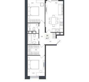 Студия квартира, вторичка, 61м2, 3/8 этаж
