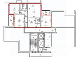 3-к квартира, вторичка, 71м2, 2/18 этаж