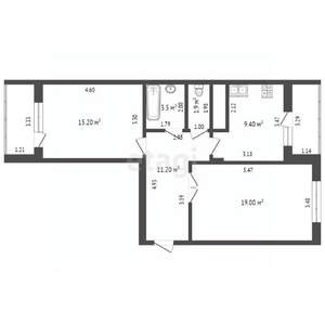 2-к квартира, вторичка, 60м2, 16/18 этаж