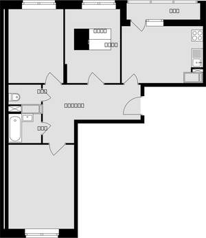 3-к квартира, строящийся дом, 68м2, 3/17 этаж