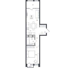 2-к квартира, вторичка, 47м2, 5/8 этаж