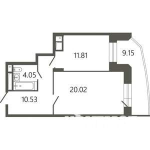 1-к квартира, строящийся дом, 49м2, 15/17 этаж