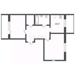 2-к квартира, вторичка, 63м2, 5/5 этаж