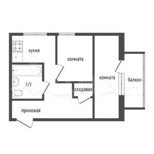 2-к квартира, вторичка, 45м2, 5/5 этаж